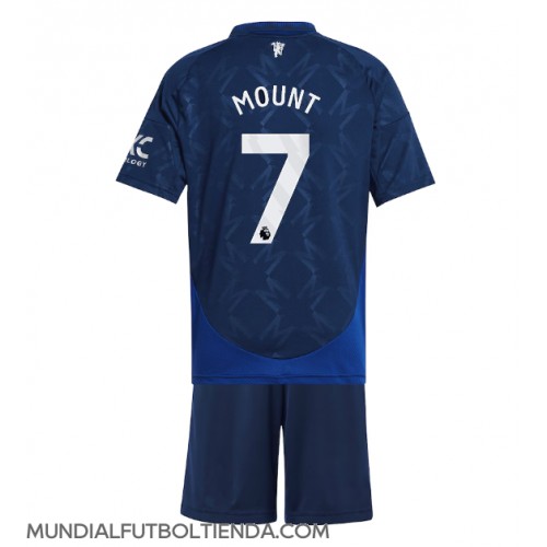 Camiseta Manchester United Mason Mount #7 Segunda Equipación Replica 2024-25 para niños mangas cortas (+ Pantalones cortos)